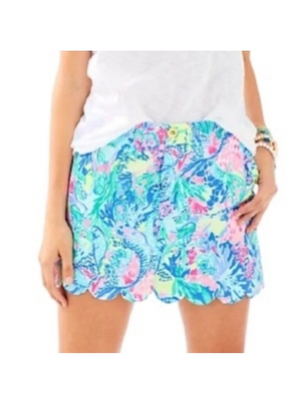 Lilly Pulitzer Skort Mermaid Cove Women's Sz 6 M Pnk Blue Skirt Shorts RARE!